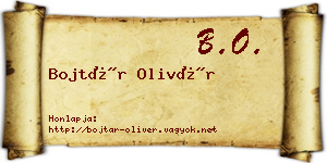 Bojtár Olivér névjegykártya